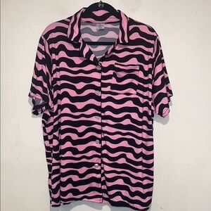 Real Essentials Pink and Navy Striped 2 Piece Pajama Size 2X